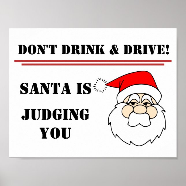 Poster Ne pas boire et conduire - Père Noël vous juge (Devant)