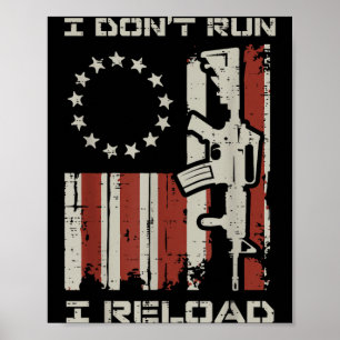 Poster Ne Pas Courir Relancer Drapeau Drôle de dicton Pat