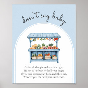 Poster Ne pas dire Baby Farmers Marché Baby Boy Shower Je