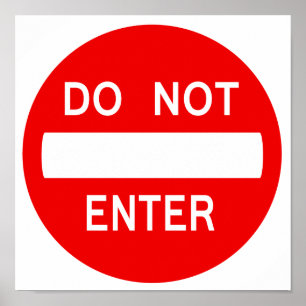 Poster Ne pas entrer de signe (affiche)