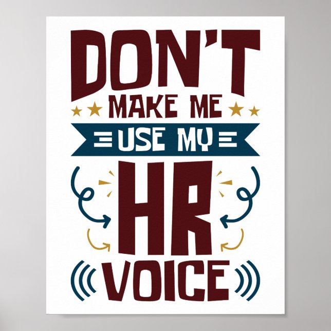 Poster Ne pas me forcer à utiliser ma voix RH (Devant)