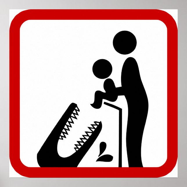 Poster Ne pas nourrir le bébé au Zoo du Crocodile (Devant)