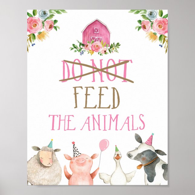 Poster Ne pas nourrir les animaux de ferme Animaux de fer (Devant)