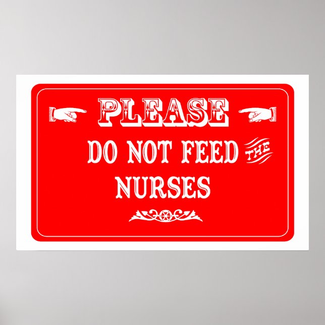 Poster Ne Pas Nourrir Les Infirmières (Devant)