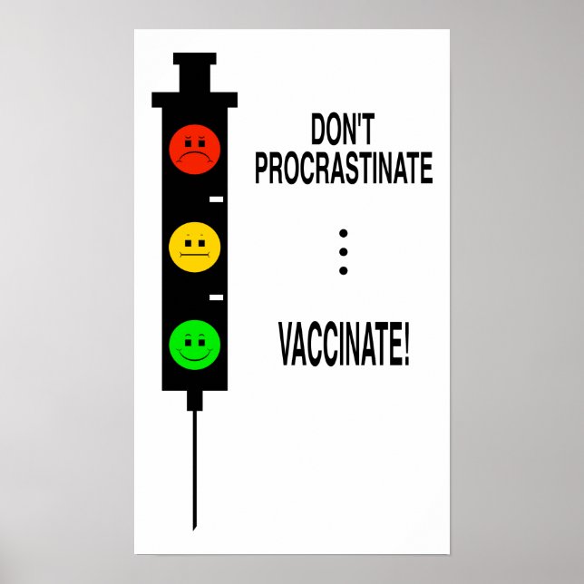Poster Ne pas procrastiner ... Vacciner! (Devant)