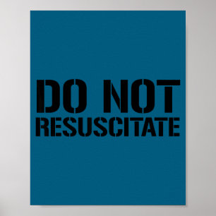 Poster Ne pas réanimer DNR de la morgue médicale