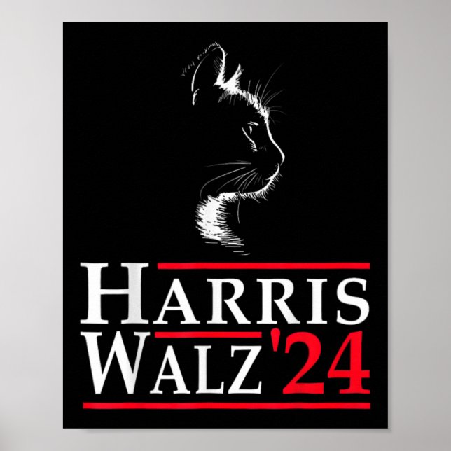 Poster Ne pas revenir Kamala Harris Chat Lady 2024 Électi (Devant)