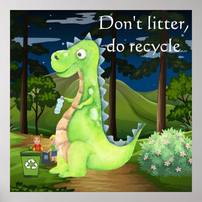 Poster Ne perdez pas, recyclez le dragon (Devant)