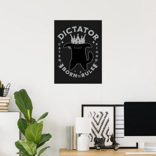 Poster Né pour gouverner Conception drôle de chat