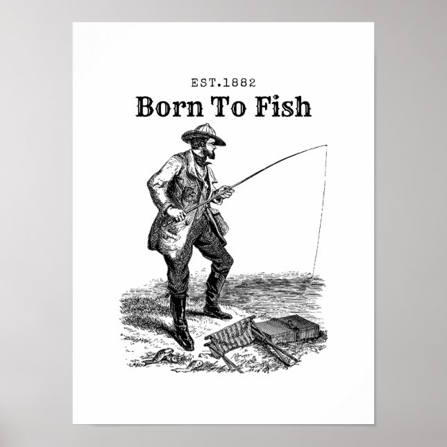 Poster Né pour pêcher (Devant)