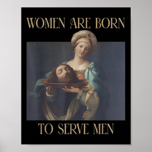 Poster Né Pour Servir Hommes Drôle Boss Girl Motivational