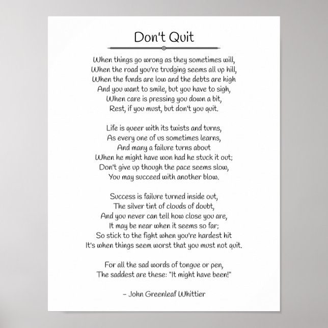 Poster Ne quittez pas - John Greenleaf Whittier (Devant)