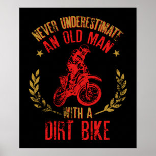 Poster Ne Sous-Estimez Jamais Un Vieux Pavot Avec Un Vélo