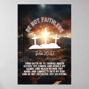 Poster Ne soyez pas sans foi Jean 20:27 Bible Verse 2:3 R