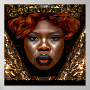 Poster Ne touchez pas mes cheveux Black Melanin Afro Quee