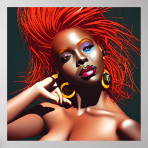 Poster Ne touchez pas mes cheveux Black Melanin Afro Quee