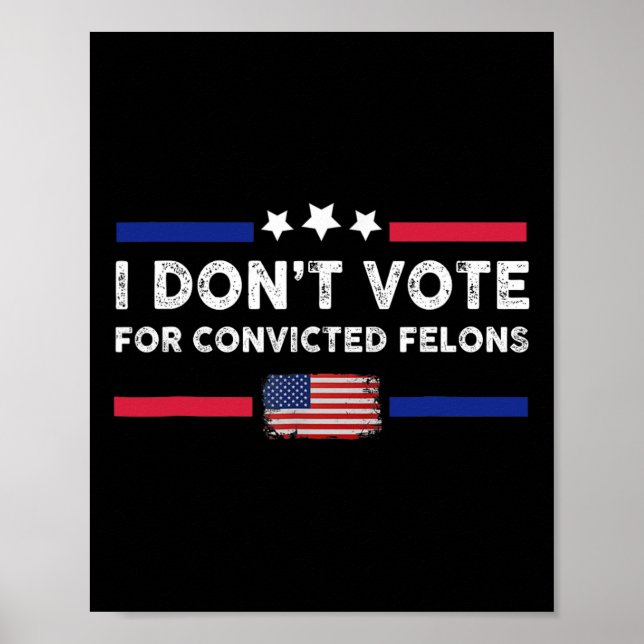 Poster Ne votez pas pour Felons Condamnés Anti-Trump (Devant)