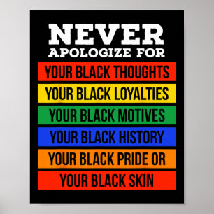 Poster Ne vous excusez jamais pour votre négritude - Hist