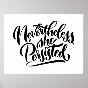 Poster Néanmoins, elle a persisté Lettre imprimée