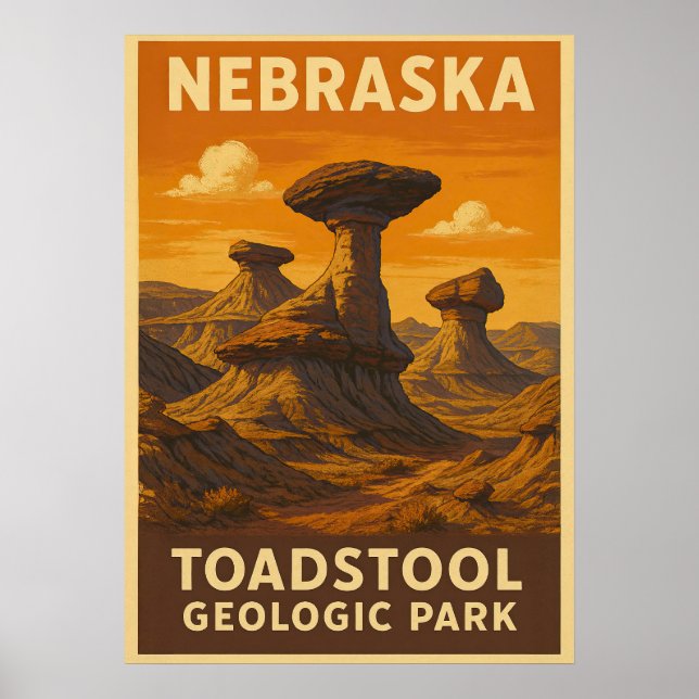 Poster Nebraska Toadstool Geologic Park V01 (Devant)