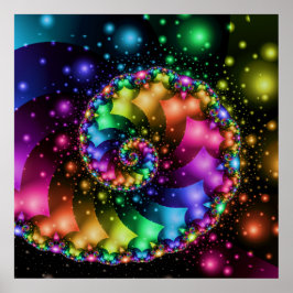 Poster Nebula arc-en-ciel fractale