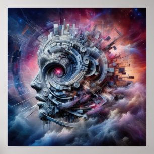 Poster Nebula de la pensée - Art Abstrait - Surreal Digit