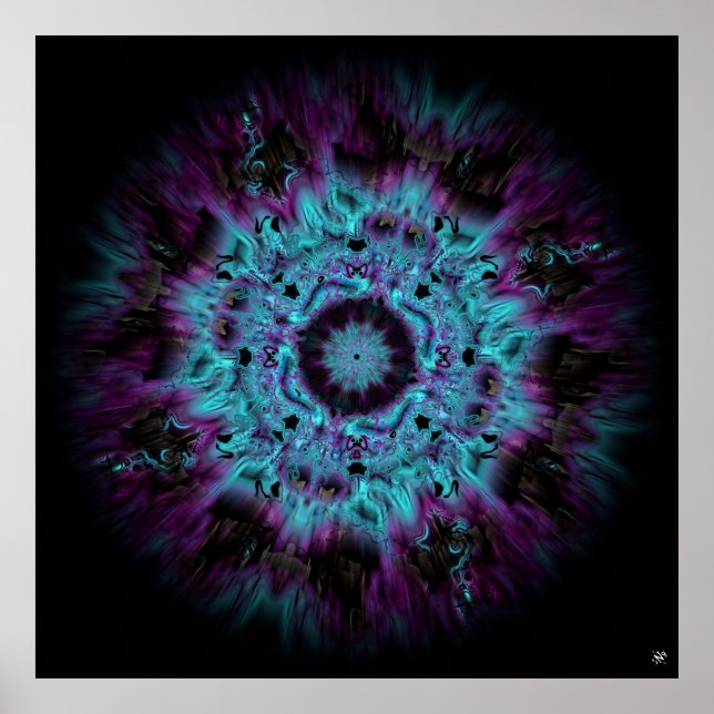 Poster Nebula Iris - motif abstrait coloré v2-1 (Devant)