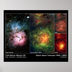 Poster Nebula Trifid (Messier 20) - Télescope Spitzer