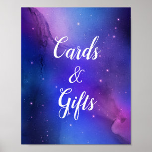 Poster Nebula violette Art céleste Mariage spatial