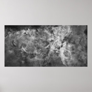 Poster Nébuleuse de Carina : noir et blanc