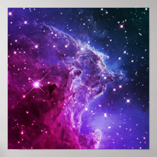 Poster Nébuleuse de la tête de singe ombrée violet hipste