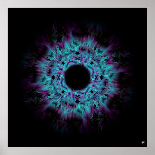 Poster Nébuleuse d'iris - motif abstrait coloré v4