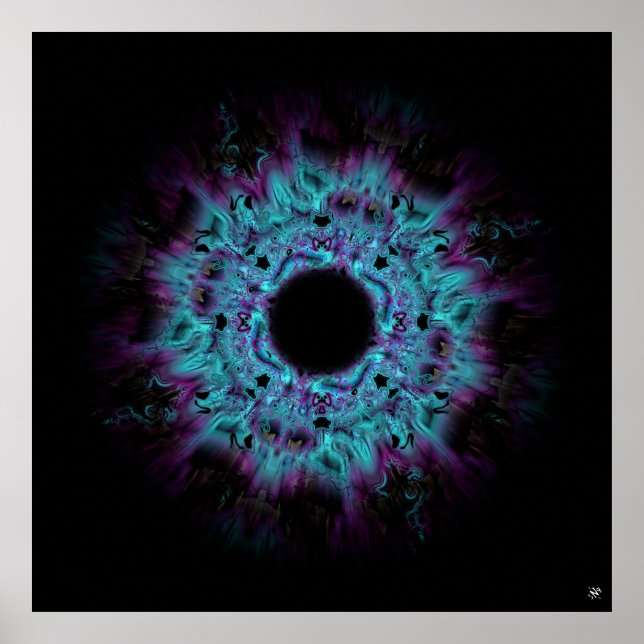 Poster Nébuleuse d'iris - motif abstrait coloré v4 (Devant)