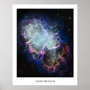 Poster Nébuleuse du Crabe arc-en-ciel Photo avec nom 16X2
