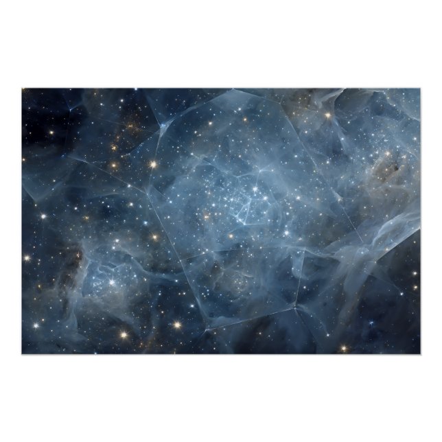 Poster Nébuleuse fracturée Champ d'étoiles Géométrie cosm (Devant)