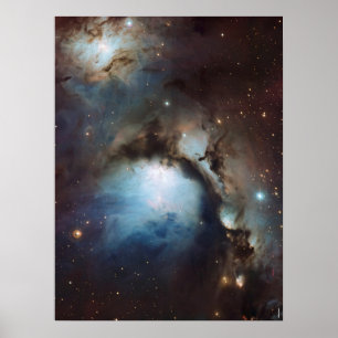 Poster Nébuleuse Orion Astronomie bleu marron beige ciel