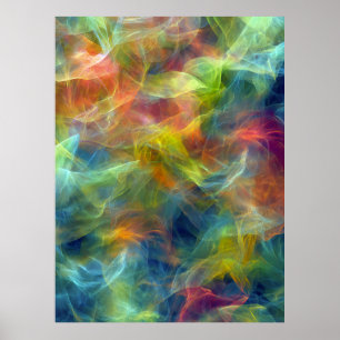 Poster Nébuleuse vibrante en spirale fractale d'énergie