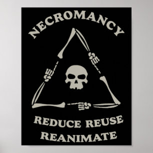 Poster Necromancier Réduire Réutiliser Réanimer Funny Ske