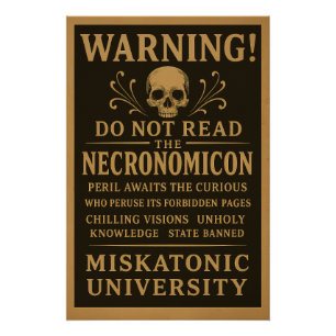 Poster Necronomicon - Précaution interdite par Miskatonic