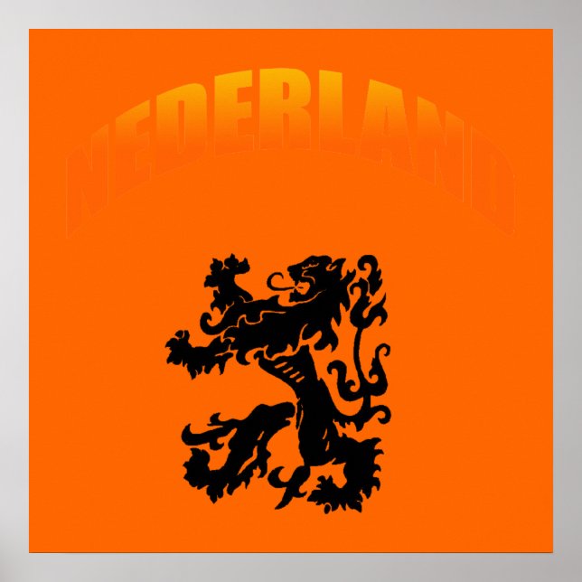 Poster Nederland leeuw Voetbal wk (Devant)