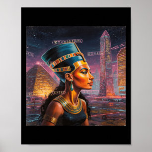 Poster Nefertiti afro-américaine reine noire graphique