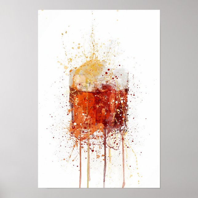 Poster Negroni Cocktail (Devant)