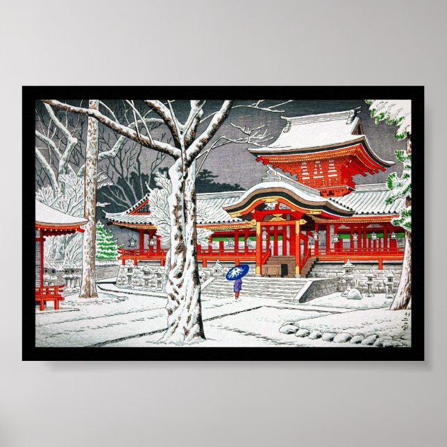 Poster neige cool dans iwashimizu hachiman shrine kyoto (Devant)
