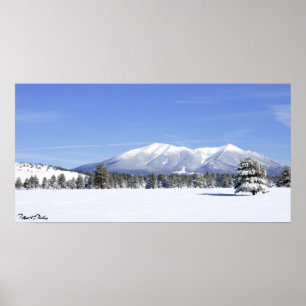 Poster Neige couverte Prairie et San Francisco Peaks Ariz