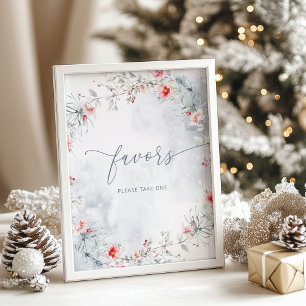 Poster Neige d'hiver en amour faveurs de la mariée prendr