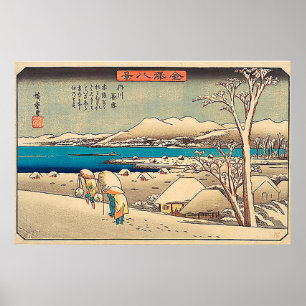Poster Neige du soir à Uchikawa-Utagawa Hiroshige