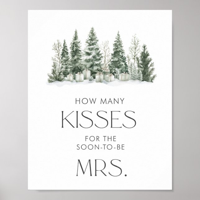 Poster Neige en amour Fête des mariées Combien de baisers (Devant)