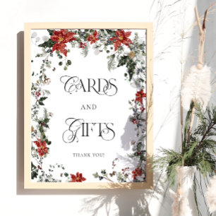 Poster Neige en amour Hiver Floral Cartes et Cadeaux Post