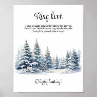 Poster Neige en amour hiver pinède Fête des mariées Jeu