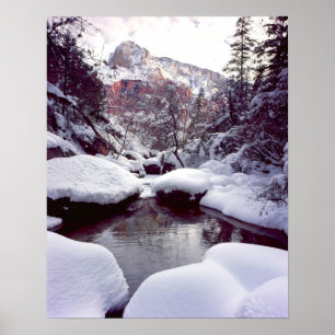 Poster Neige profonde des piscines d'émeraude du milieu